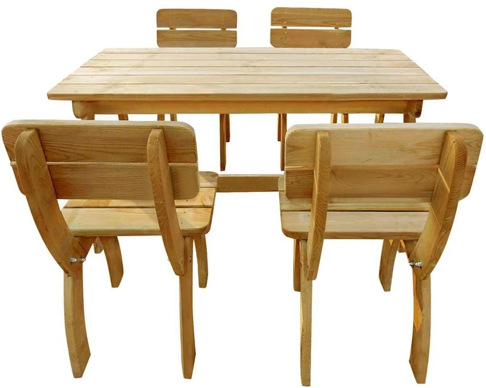 Lauko baldų komplektas Lauko valgomojo baldų komplektas, 5d., impregnuota pušies med.