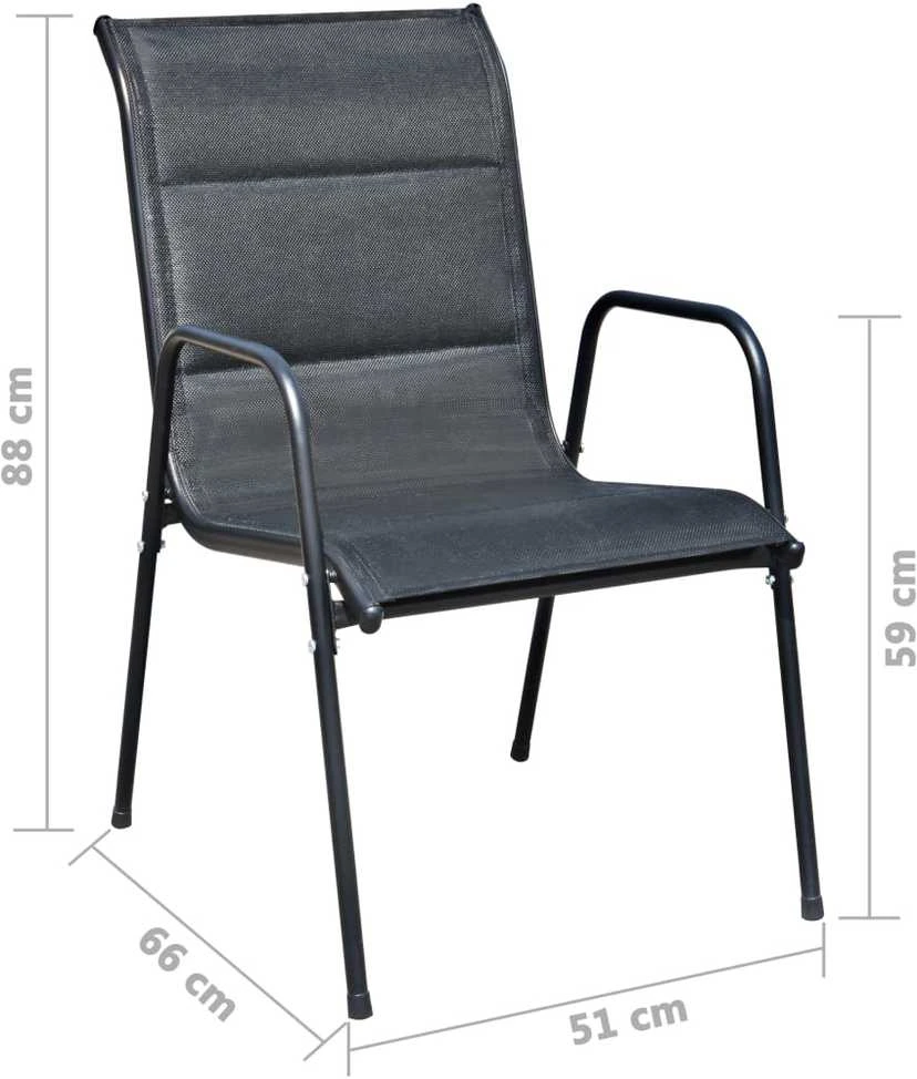 Lauko baldų komplektas Lauko valgomojo baldų komplektas, 5d., juodas, plienas