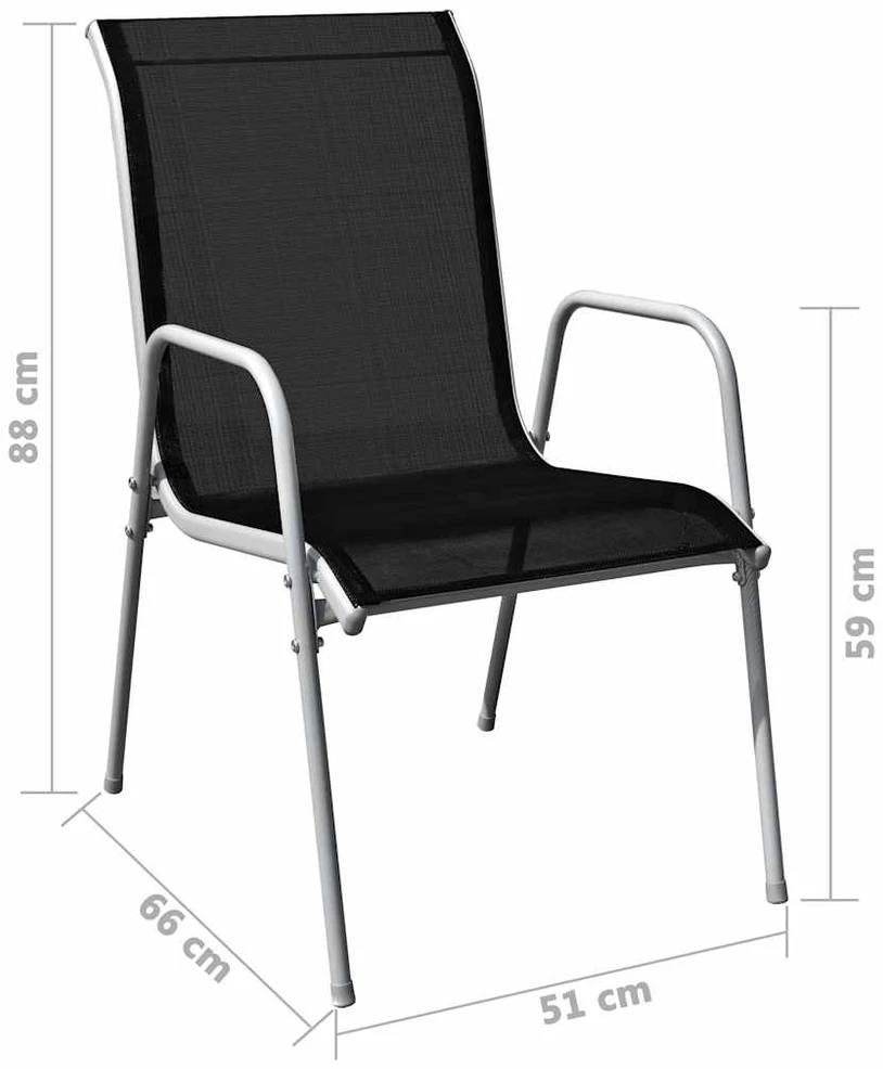 Lauko baldų komplektas Lauko valgomojo baldų komplektas, 5d., juodas, plienas