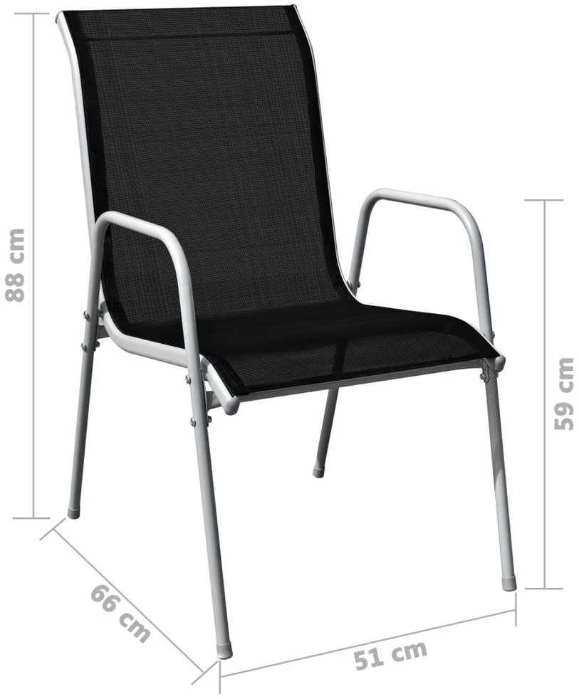 Lauko baldų komplektas Lauko valgomojo baldų komplektas, 5d., juodas, plienas