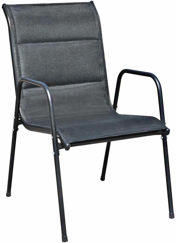 Lauko baldų komplektas Lauko valgomojo baldų komplektas, 5d., juodas, plienas