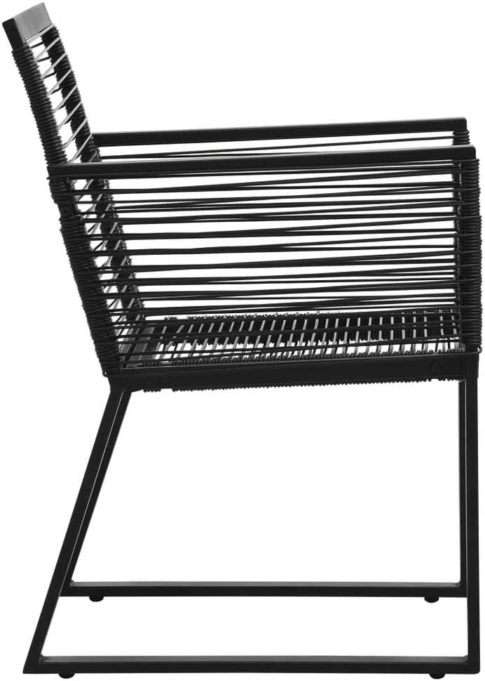 Lauko baldų komplektas Lauko valgomojo baldų komplektas, 7 dalių, juodas, PVC ratanas