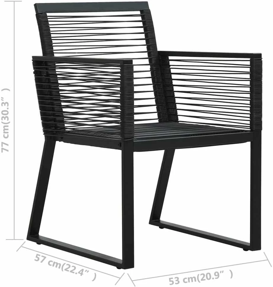 Lauko baldų komplektas Lauko valgomojo baldų komplektas, 7 dalių, juodas, PVC ratanas