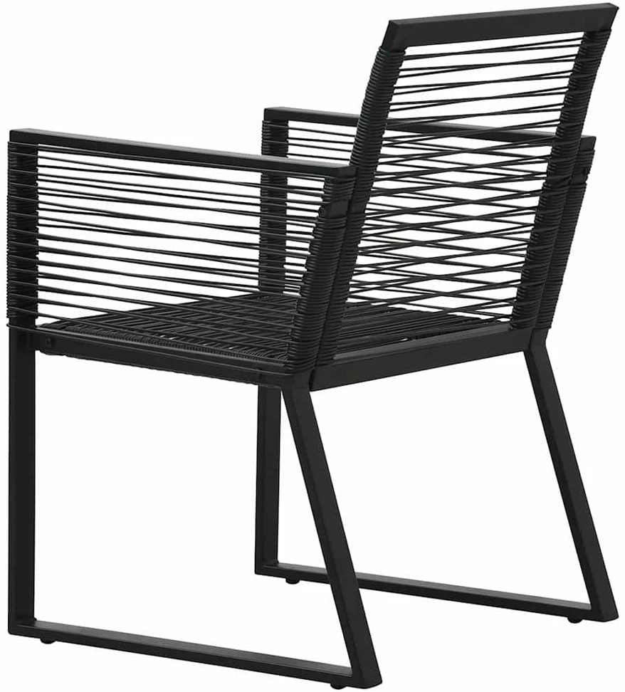 Lauko baldų komplektas Lauko valgomojo baldų komplektas, 7 dalių, juodas, PVC ratanas
