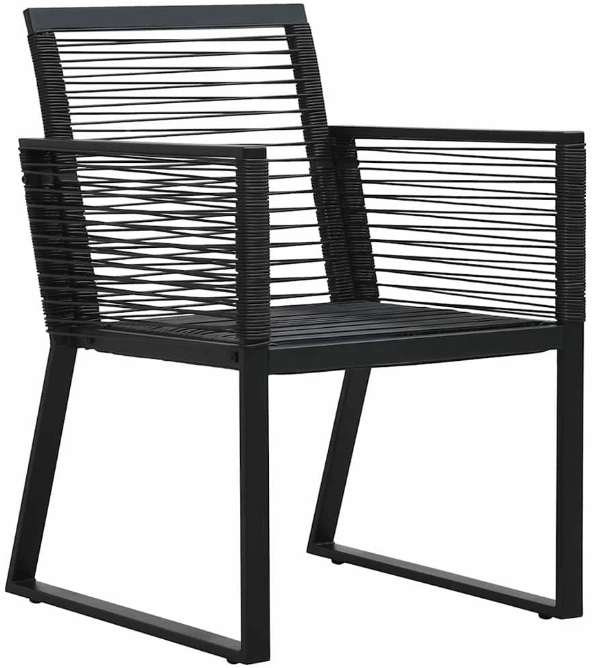 Lauko baldų komplektas Lauko valgomojo baldų komplektas, 7 dalių, juodas, PVC ratanas