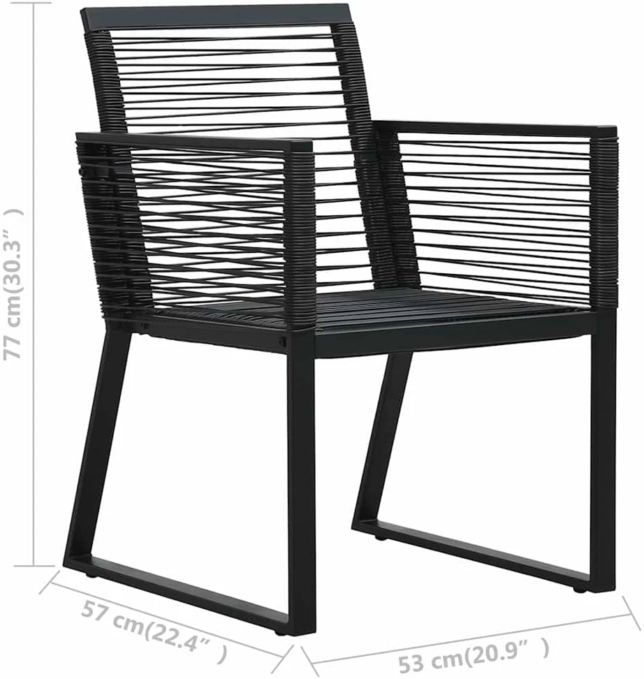 Lauko baldų komplektas Lauko valgomojo baldų komplektas, 7 dalių, juodas, PVC ratanas