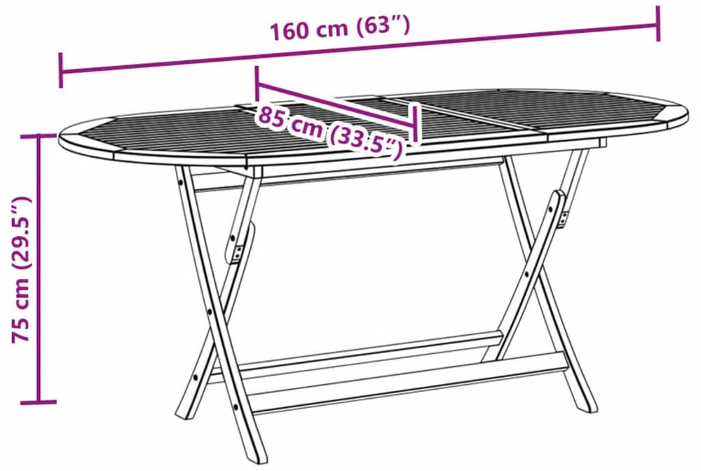 Lauko baldų komplektas Lauko valgomojo baldų komplektas, 7d., akacijos masyvas