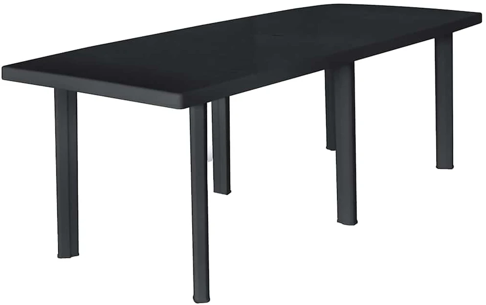 Lauko baldų komplektas Lauko valgomojo baldų komplektas, 9d., antracito, plastikas