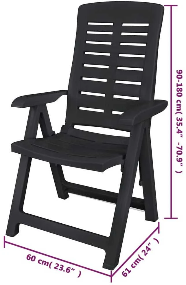 Lauko baldų komplektas Lauko valgomojo baldų komplektas, 9d., antracito, plastikas
