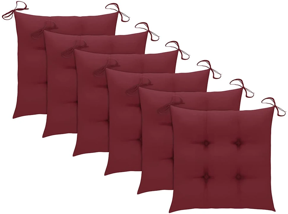 Lauko valgomojo kėdės su pagalvėlėmis, 6vnt., akacija