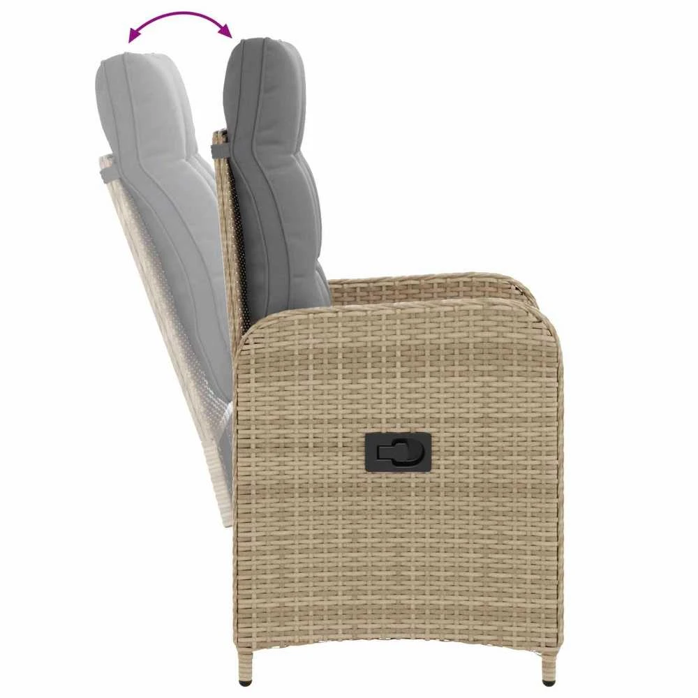 Lauko baldų komplektas Lauko valgomojo komplektas 3 vnt. Bežinė ir šviesiai pilka