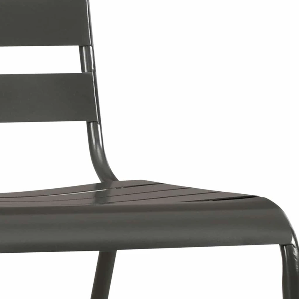 Lauko valgomojo komplektas, 9 dalių, tamsiai pilkas, plienas