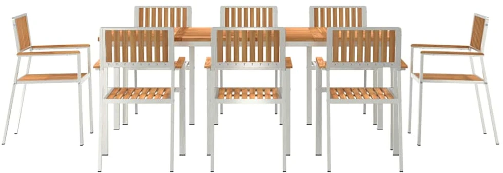 Lauko valgomojo komplektas 9 vnt. 200 x 90 x 75 cm