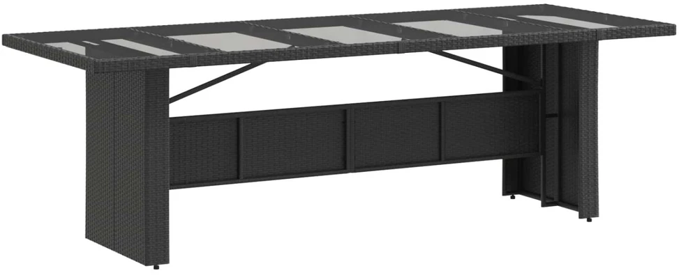 Lauko baldų komplektas Lauko valgomojo komplektas 9 vnt. Juoda poliratanas