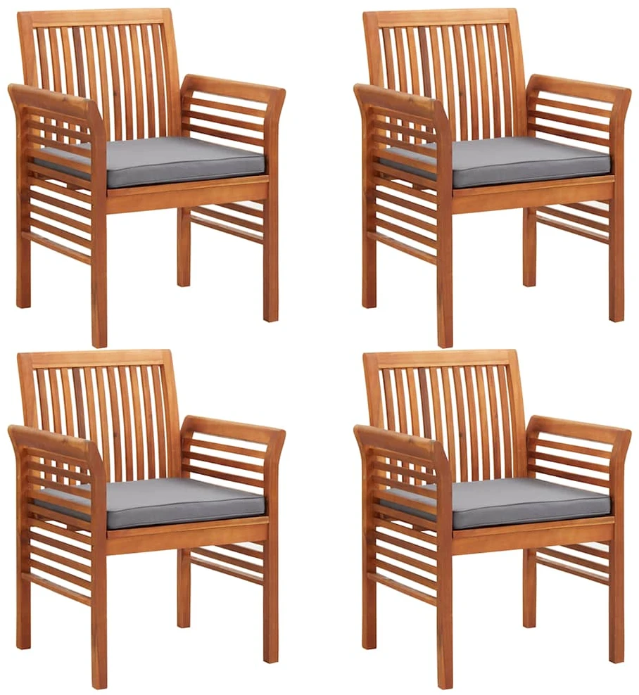Lauko baldų komplektas Lauko valgomojo komplektas su pagalvėlėmis, 5 dalių, akacija