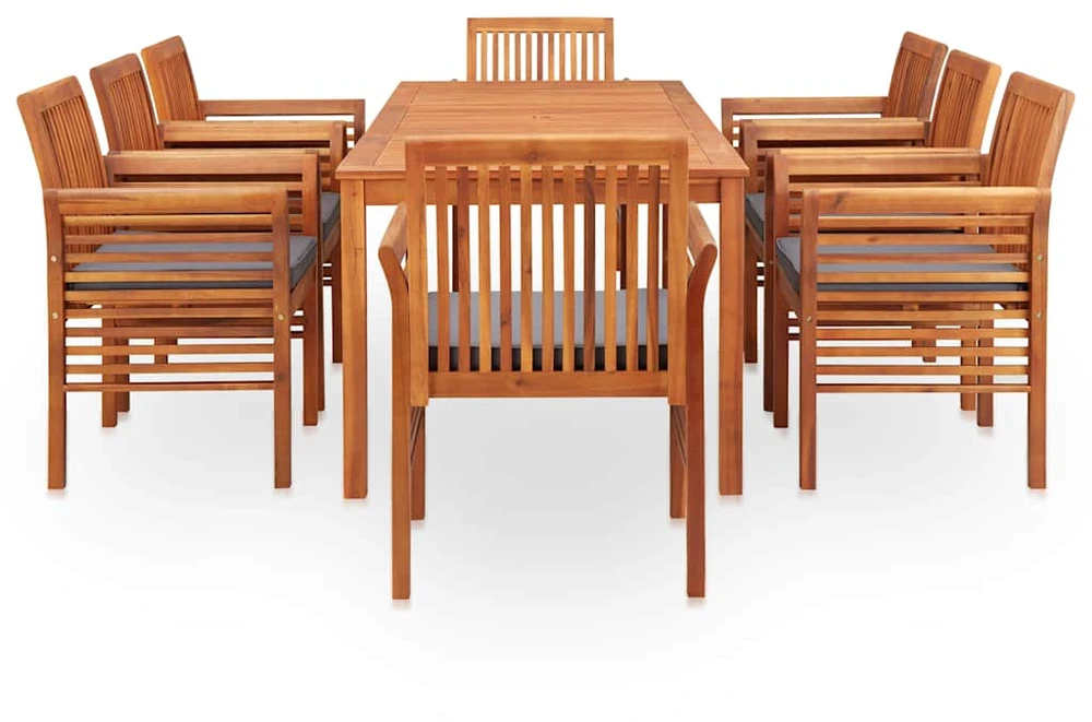 Lauko valgomojo komplektas su pagalvėlėmis, 9 dalių, akacija