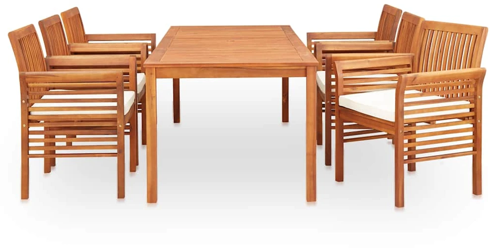 Lauko valgomojo komplektas su pagalvėlėmis, 7 dalių, akacija