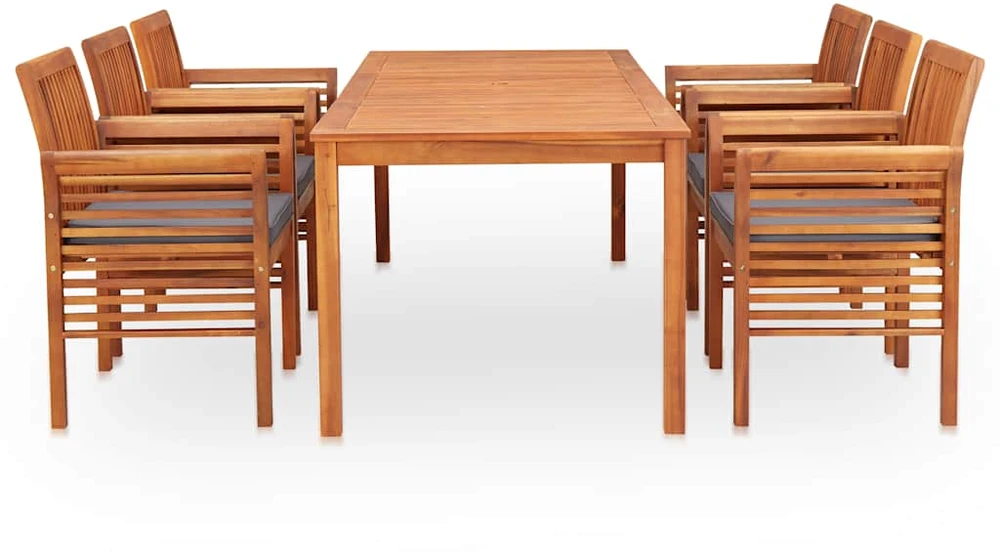 Lauko valgomojo komplektas su pagalvėlėmis, 7 dalių, akacija