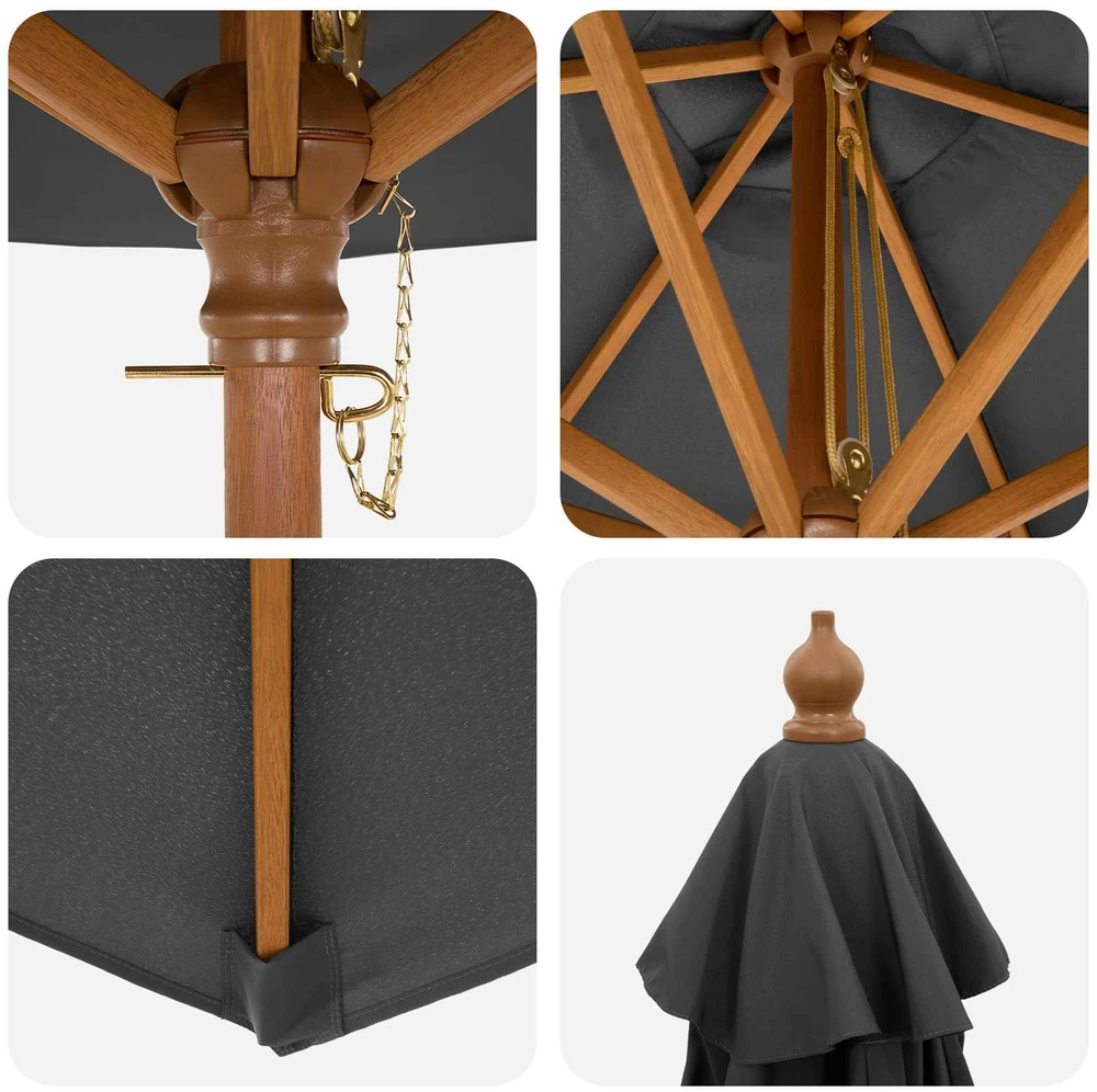 Lauko valgomojo komplektas su skėčiu 6 vnt.