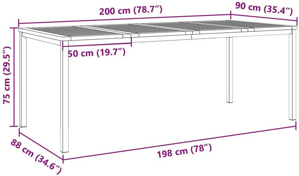 Valgomojo stalas 200x90x75 cm