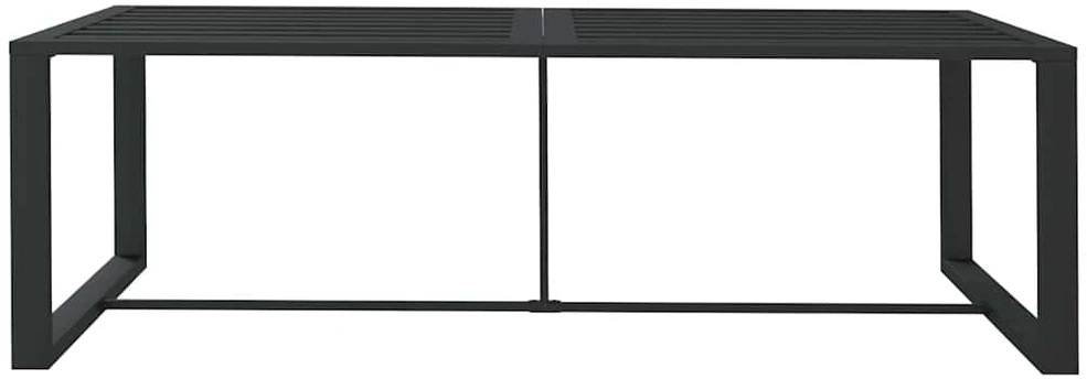 Lauko valgomojo stalas, antracito, 120x60x66cm, aliuminis