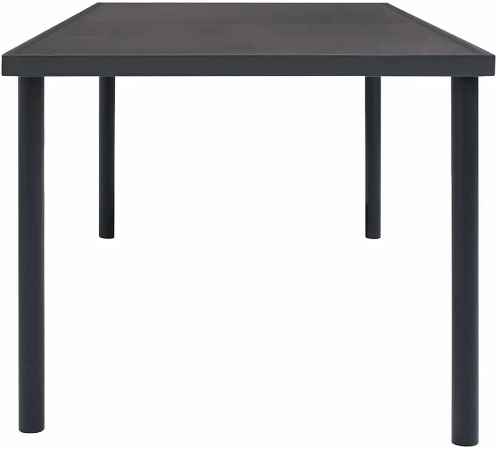 Lauko valgomojo stalas, antracito, 150x90x74cm, plienas