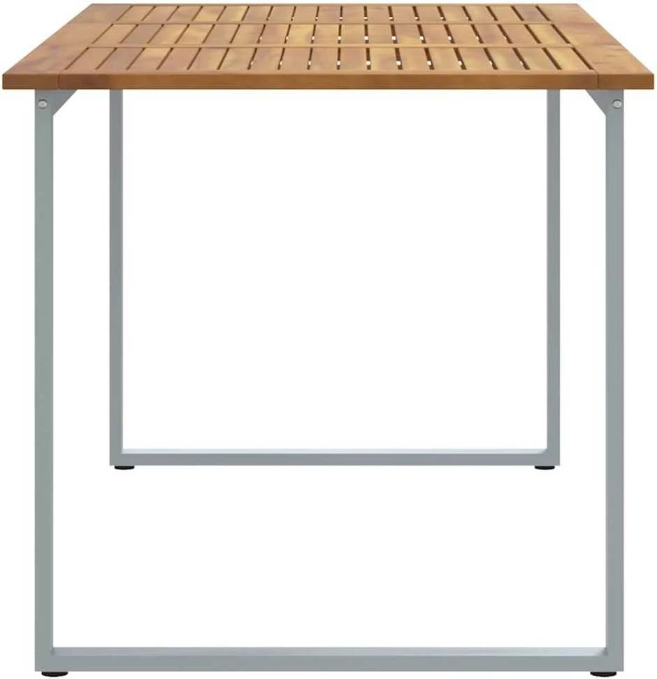 Sodo stalas Pilka 160 x 80 x 75 cm Kietos akacijos mediena
