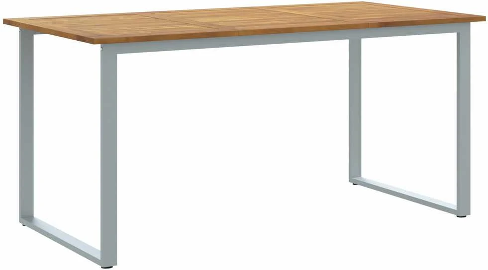 Sodo stalas Pilka 160 x 80 x 75 cm Kietos akacijos mediena