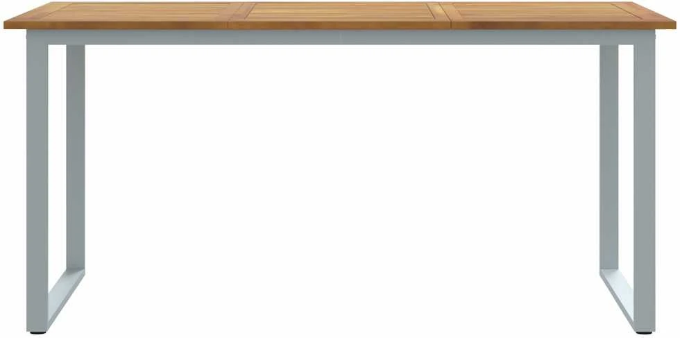 Sodo stalas Pilka 160 x 80 x 75 cm Kietos akacijos mediena