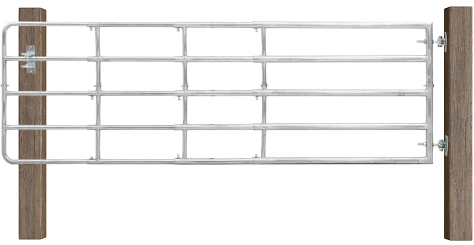 Lauko vartai, 5 skersiniai, sidabrinės spalvos, (150-400)x90cm