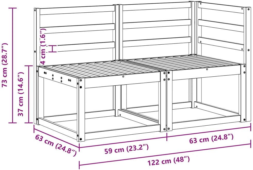 Lauko vidurinė ir kampinė sofa 2 Vienetas Natūrali