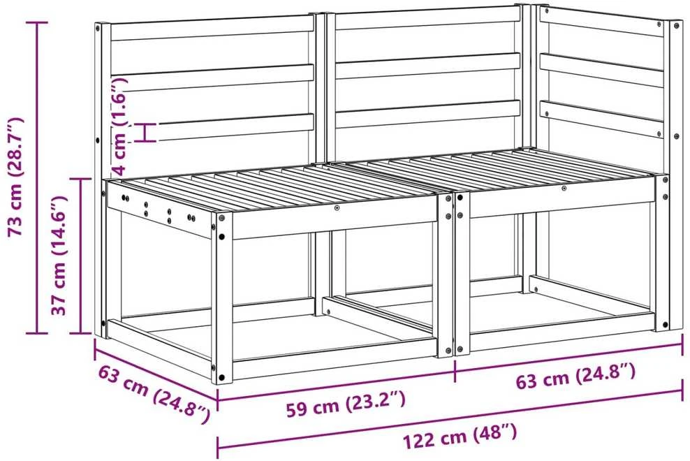 Lauko vidurinė ir kampinė sofa 2 Vienetas Natūrali