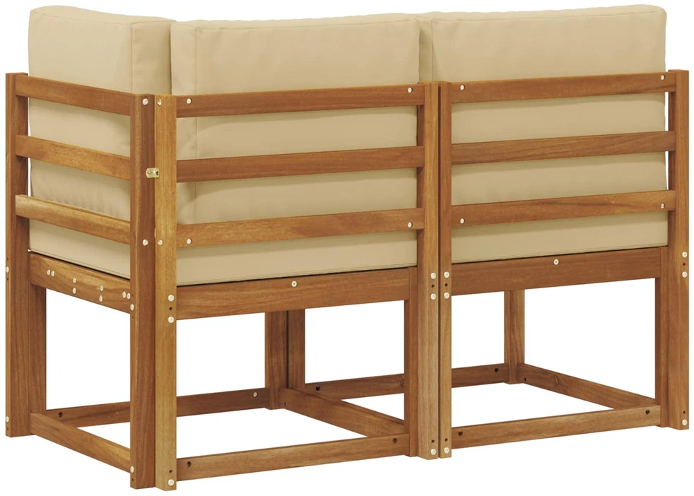 Lauko vidurinė ir kampinė sofa 2 Vienetas Natūralus ir bežinis