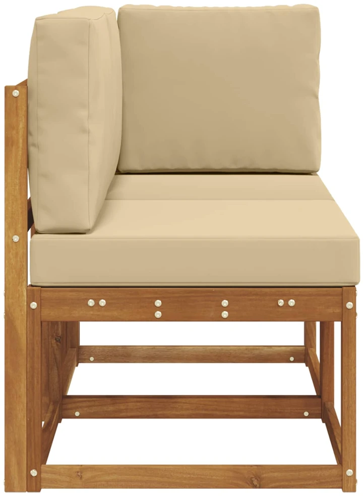 Lauko vidurinė ir kampinė sofa 2 Vienetas Natūralus ir bežinis