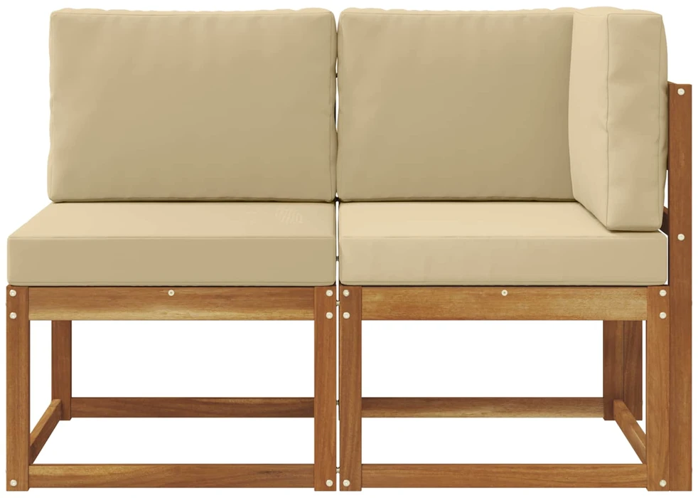 Lauko vidurinė ir kampinė sofa 2 Vienetas Natūralus ir bežinis