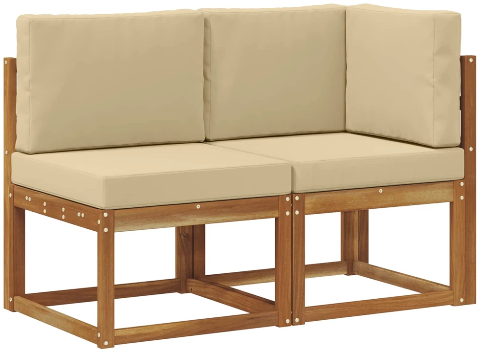 Lauko vidurinė ir kampinė sofa 2 Vienetas Natūralus ir bežinis