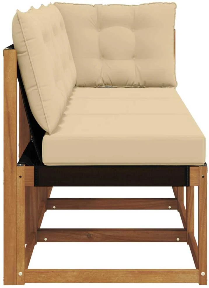 3 vnt. Lauko vidurinė ir kampinė sofa Natūrali