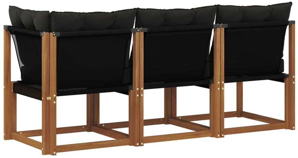 3 vnt. Lauko vidurinė ir kampinė sofa Natūrali