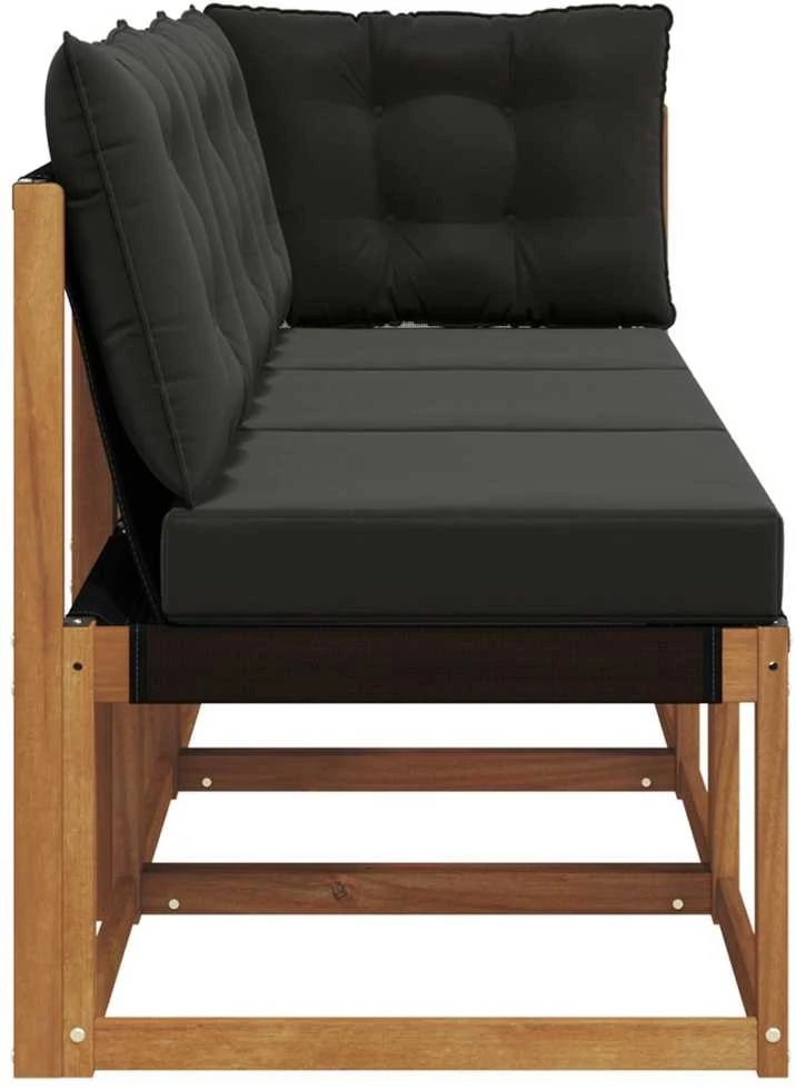 3 vnt. Lauko vidurinė ir kampinė sofa Natūrali