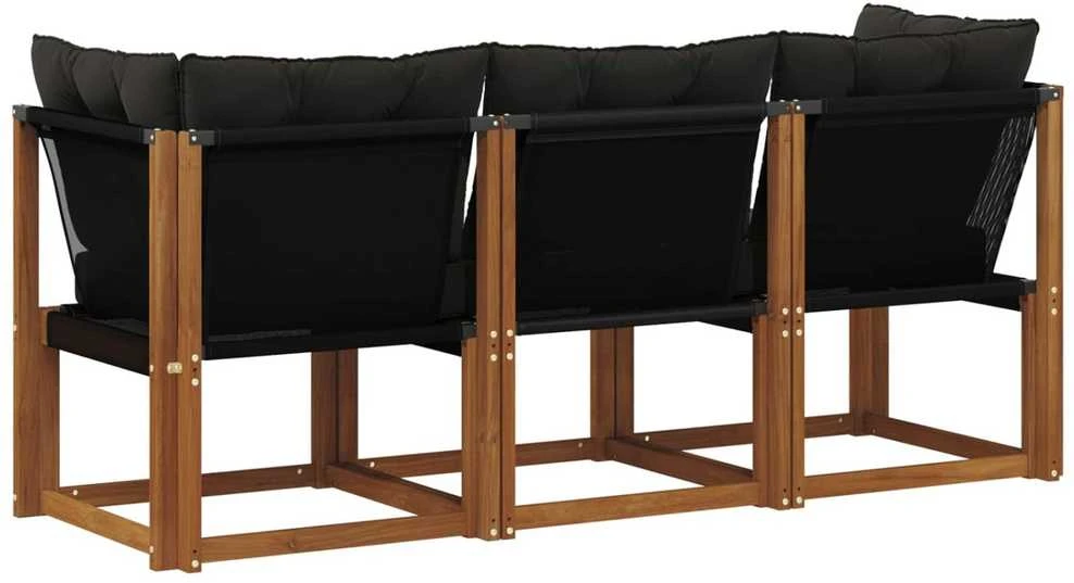3 vnt. Lauko vidurinė ir kampinė sofa Natūrali