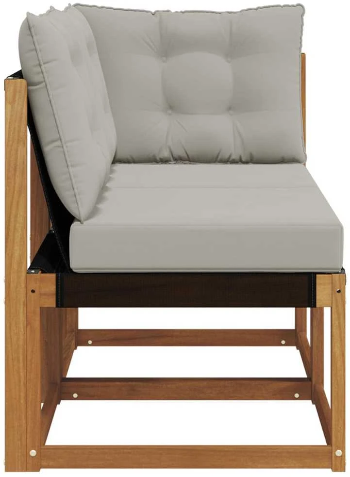 2 vnt. Lauko vidurinė ir kampinė sofa Natūrali