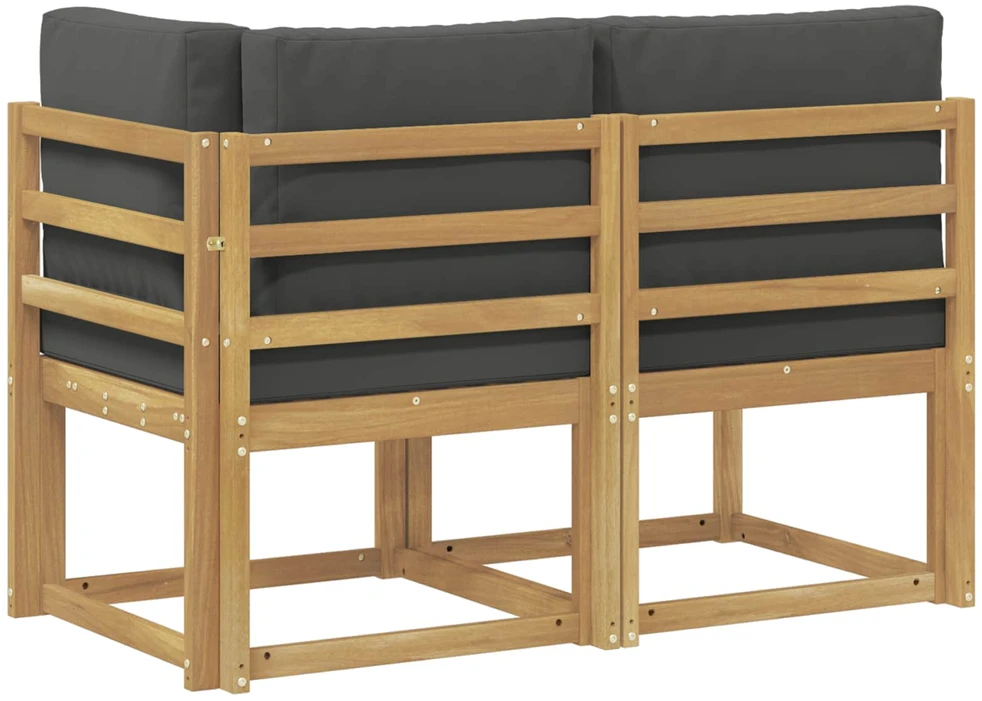 Lauko vidurinė ir kampinė sofa su pagalve 2 Vienetas Balta