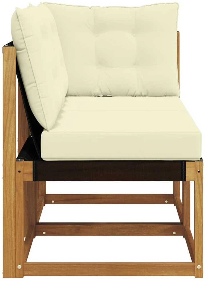 2 vnt. Lauko vidurinė ir kampinė sofa Natūrali