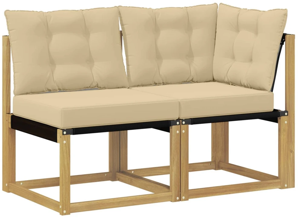 2 vnt. Lauko vidurinė ir kampinė sofa Balta