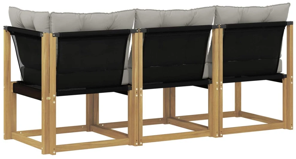 3 vnt. Lauko vidurinė ir kampinė sofa Balta