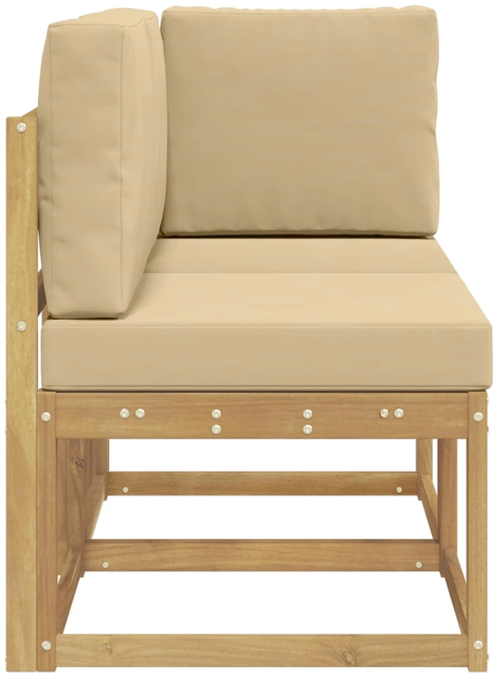 Lauko vidurinė ir kampinė sofa su pagalve 2 Vienetas Balta