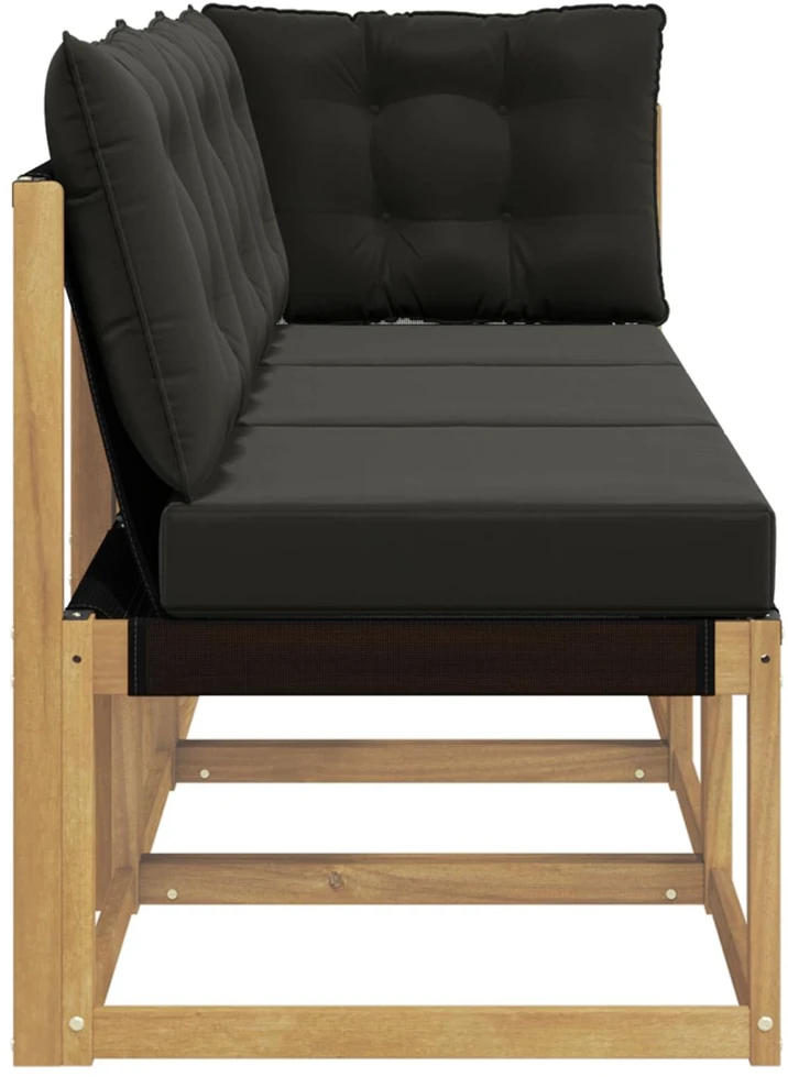 3 vnt. Lauko vidurinė ir kampinė sofa Balta