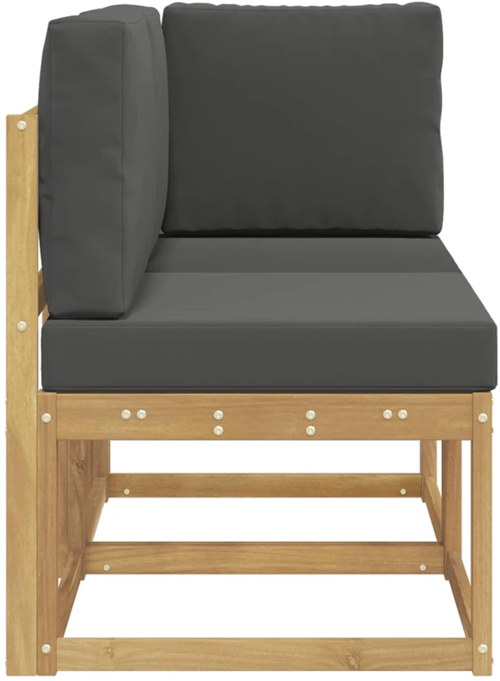 Lauko vidurinė ir kampinė sofa su pagalve 2 Vienetas Balta