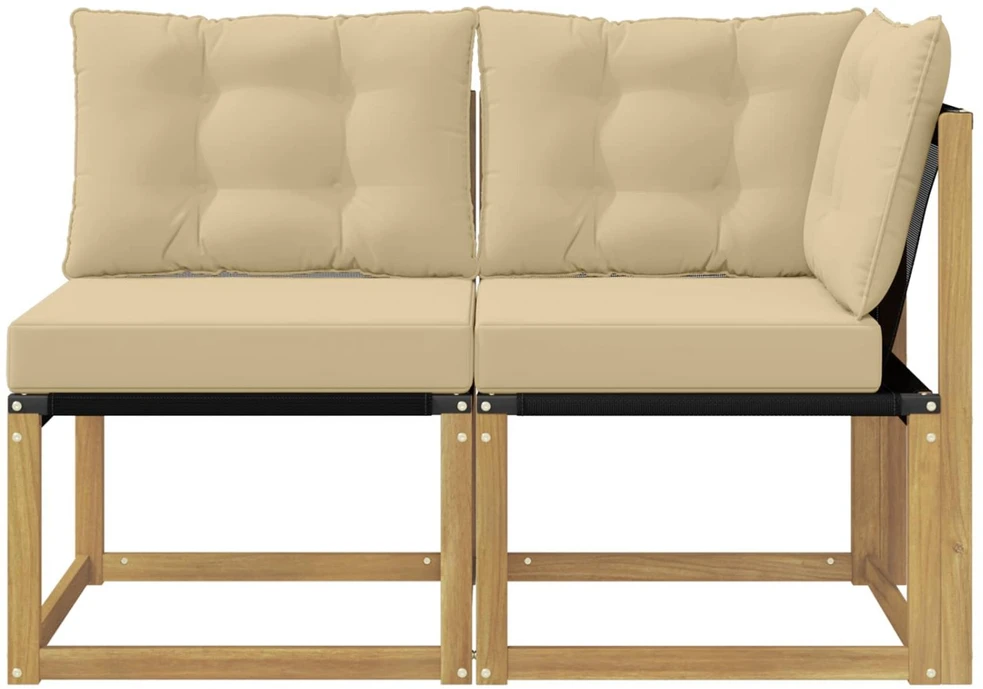 2 vnt. Lauko vidurinė ir kampinė sofa Balta
