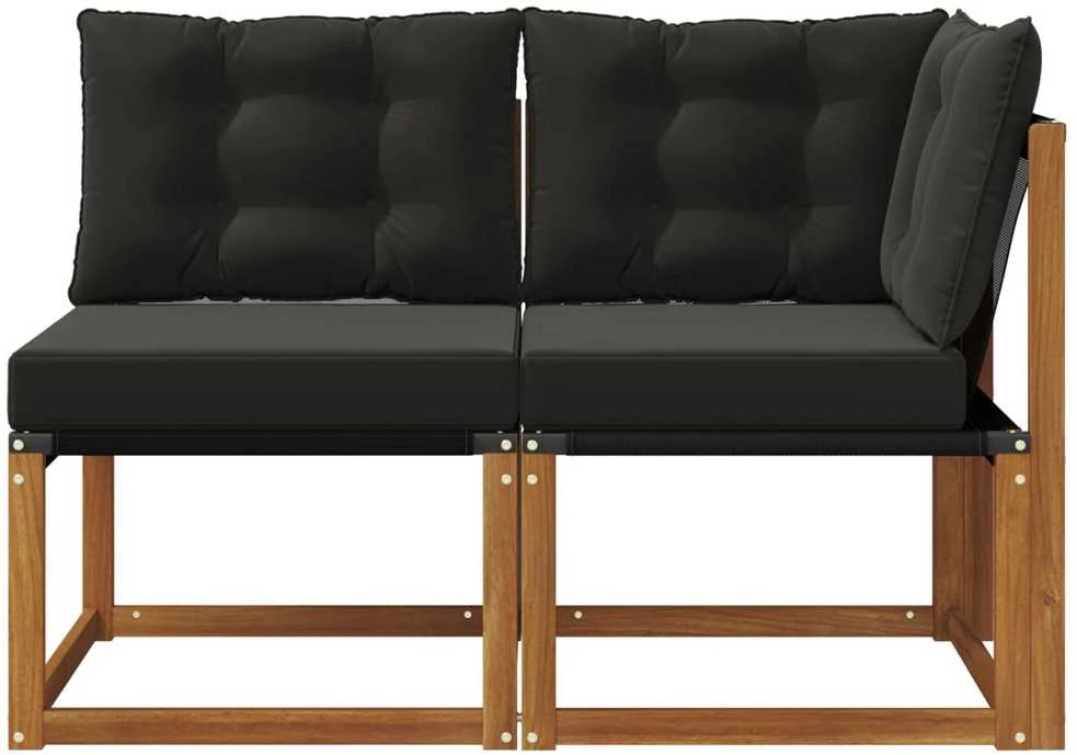 2 vnt. Lauko vidurinė ir kampinė sofa Natūrali